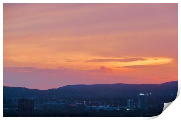 Sunset over Ottawa Print by Stephanie Moore