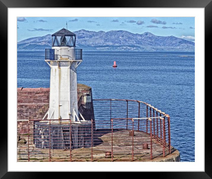 Lighthouse at Ardrossan abstract Framed Mounted Print by Allan Durward Photography