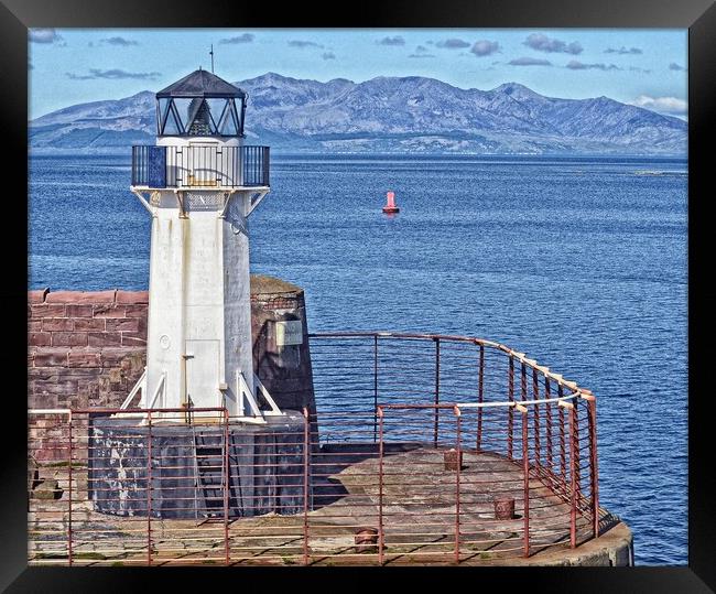Lighthouse at Ardrossan abstract Framed Print by Allan Durward Photography