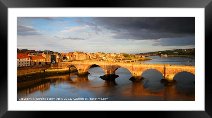 Old Bridge, Berwick-upon Tweed, Northumberland, UK Framed Mounted Print by Geraint Tellem ARPS
