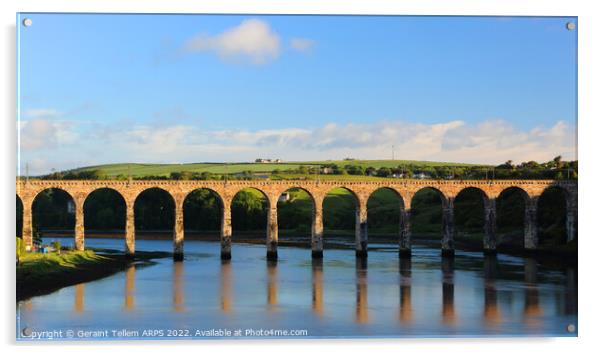 Royal Border Bridge Berwick-upon-Tweed Northumberland England, UK Acrylic by Geraint Tellem ARPS