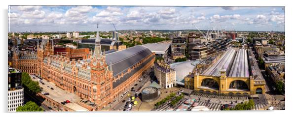 London Kings Cross and St Pancras train stations Acrylic by Erik Lattwein