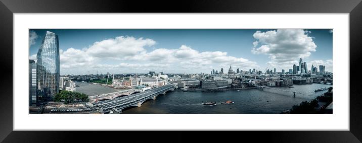 Panoramic view over the city of London Framed Mounted Print by Erik Lattwein