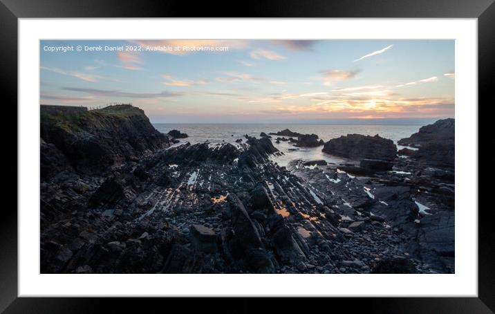 Hartland Quay Sunset, Devon Framed Mounted Print by Derek Daniel