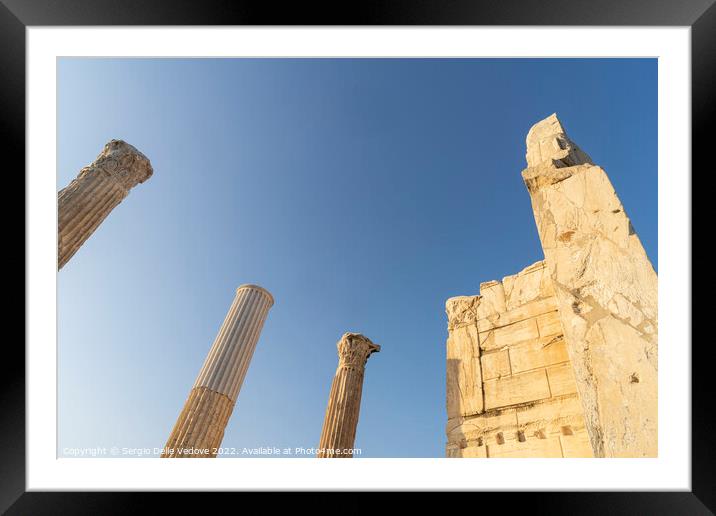 Hadrian's Library archaeological site in Athens, Greece Framed Mounted Print by Sergio Delle Vedove