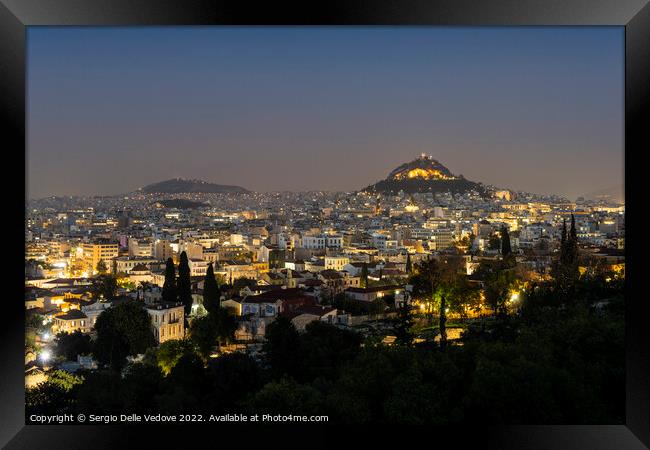 Lycabettus Hill in Arthens, Greece Framed Print by Sergio Delle Vedove