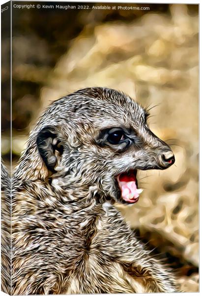 The Meerkat (Digital Art Version) Canvas Print by Kevin Maughan