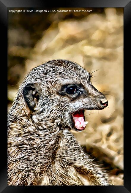 The Meerkat (Digital Art Version) Framed Print by Kevin Maughan