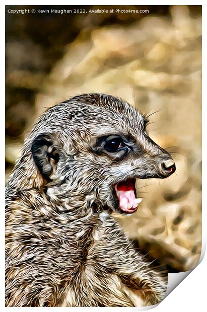 The Meerkat (Digital Art Version) Print by Kevin Maughan