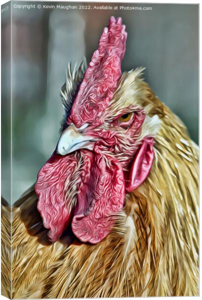 Majestic Rooster Portrait Canvas Print by Kevin Maughan