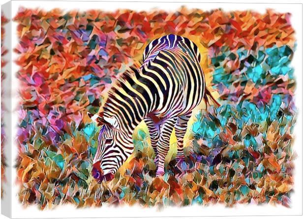 Abstract Zebra (Digital Art Version) Canvas Print by Kevin Maughan