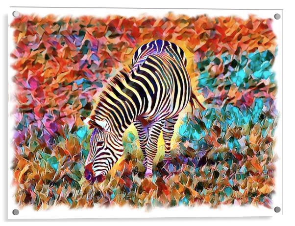 Abstract Zebra (Digital Art Version) Acrylic by Kevin Maughan