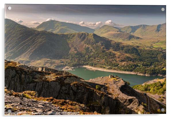 Dinorwic slate quarry mountain landscape Acrylic by Clive Ingram