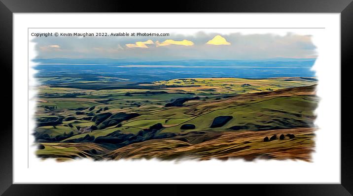 Looking Over The Landscape (Digital Art Version) Framed Mounted Print by Kevin Maughan