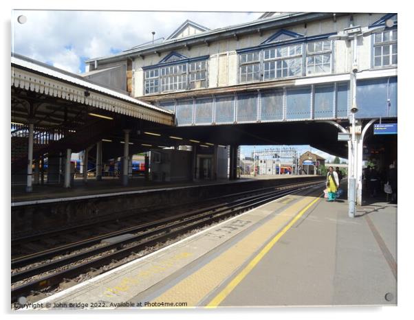 Clapham Junction Footbridge and Platform Acrylic by John Bridge
