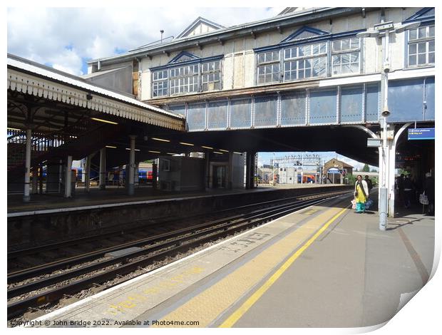 Clapham Junction Footbridge and Platform Print by John Bridge