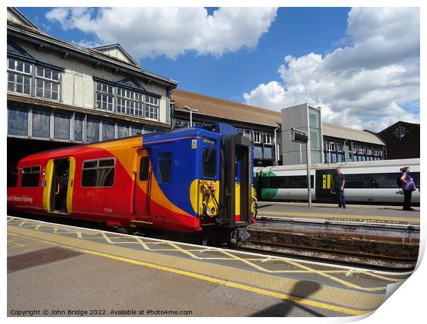 SWR Train at Clapham Junction  Print by John Bridge