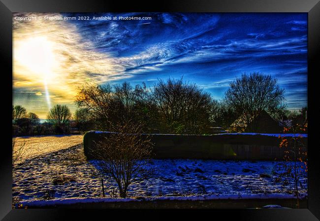 Sunrise Landscape Snow Scene  Framed Print by Stephen Pimm