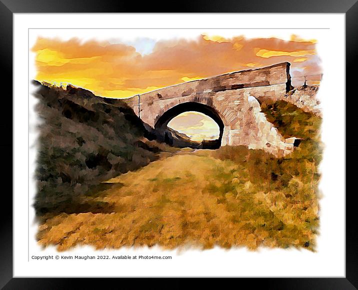 Bridge On The Way To Tan Hill (Digital Art Version) Framed Mounted Print by Kevin Maughan