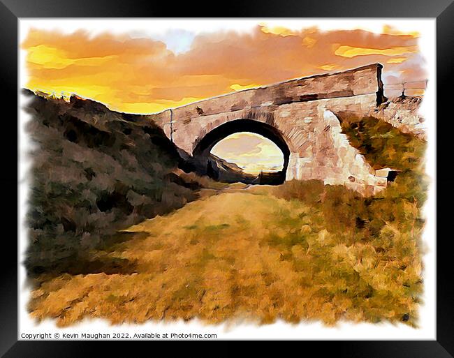 Bridge On The Way To Tan Hill (Digital Art Version) Framed Print by Kevin Maughan