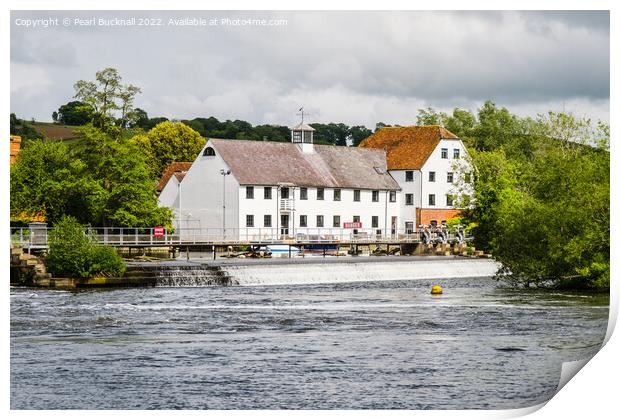 Across River Thames to Hambleden Mill Bucks Print by Pearl Bucknall