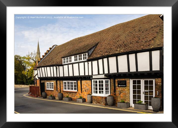 English Architecture Timbered Building England Framed Mounted Print by Pearl Bucknall
