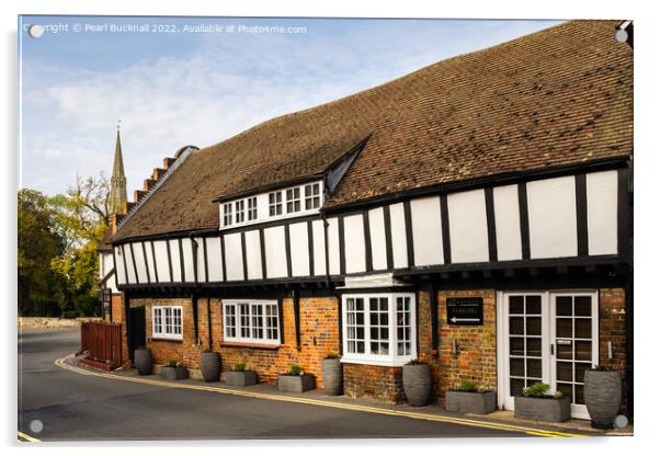 English Architecture Timbered Building England Acrylic by Pearl Bucknall