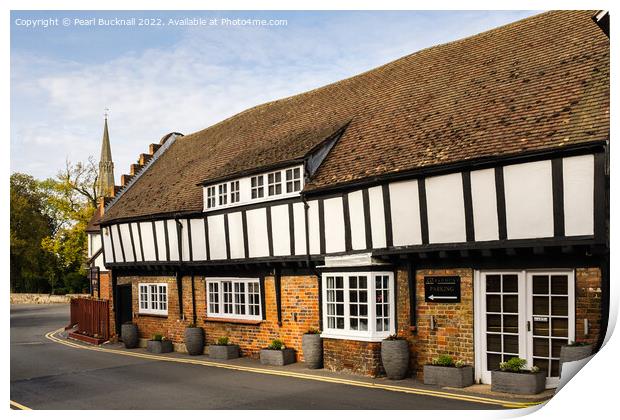 English Architecture Timbered Building England Print by Pearl Bucknall