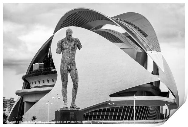 Majestic Sculpture in Valencia 2 Print by Roger Dutton
