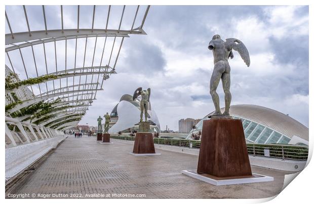Majestic sculptures in Valencia 1 Print by Roger Dutton