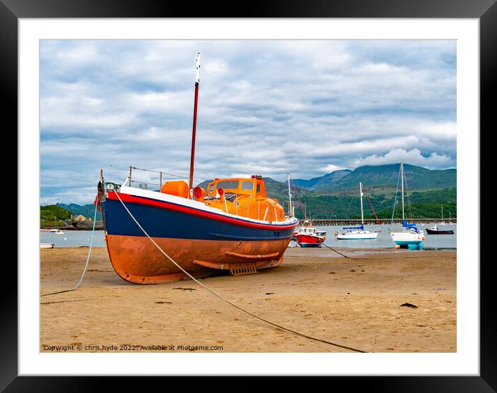 Barmouth Lifeboat Framed Mounted Print by chris hyde