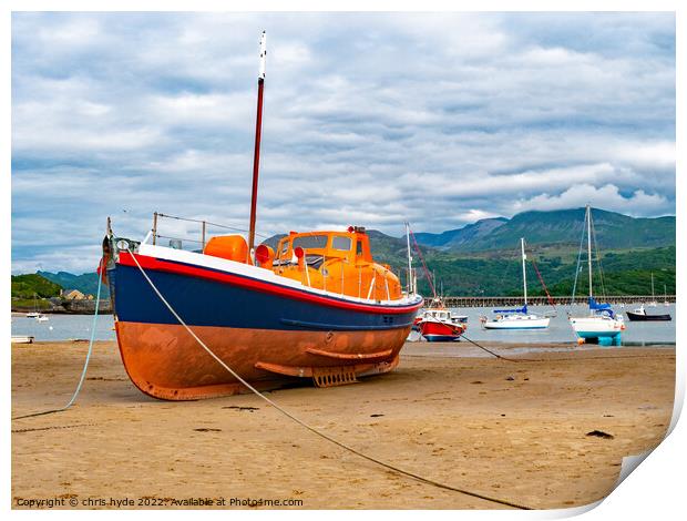 Barmouth Lifeboat Print by chris hyde