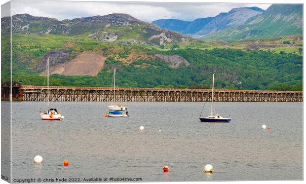 Yachts in Barmouth Wales Canvas Print by chris hyde