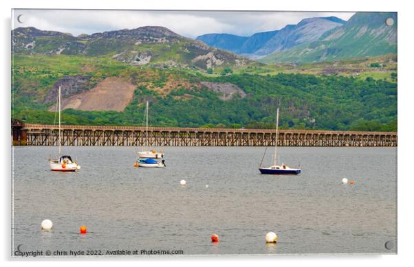 Yachts in Barmouth Wales Acrylic by chris hyde