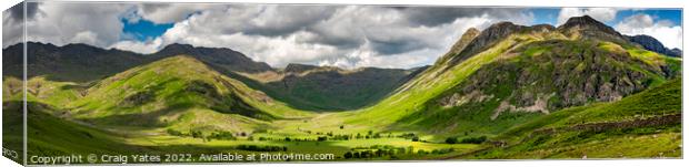 Langdale Panoramic Lake District Canvas Print by Craig Yates