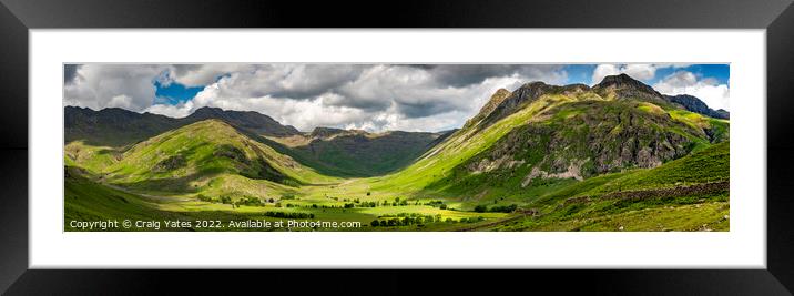 Langdale Panoramic Lake District Framed Mounted Print by Craig Yates