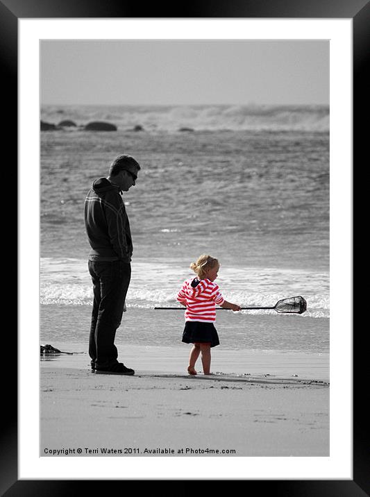 Daddy's Little Girl selective colour Framed Mounted Print by Terri Waters