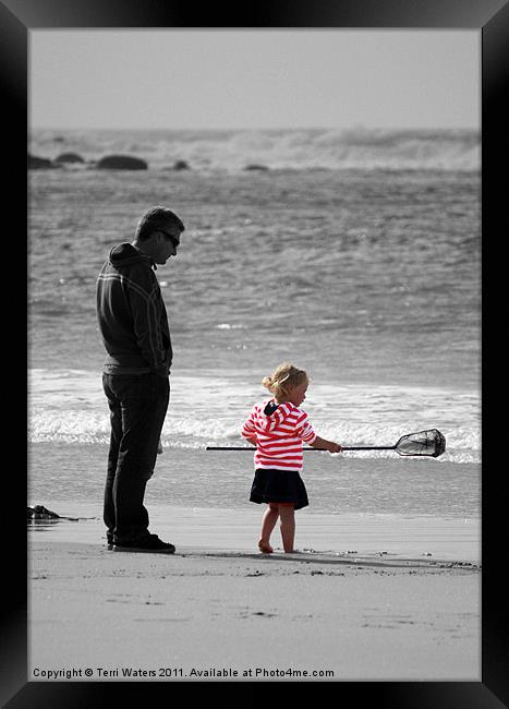 Daddy's Little Girl selective colour Framed Print by Terri Waters