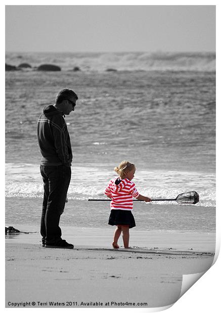 Daddy's Little Girl selective colour Print by Terri Waters