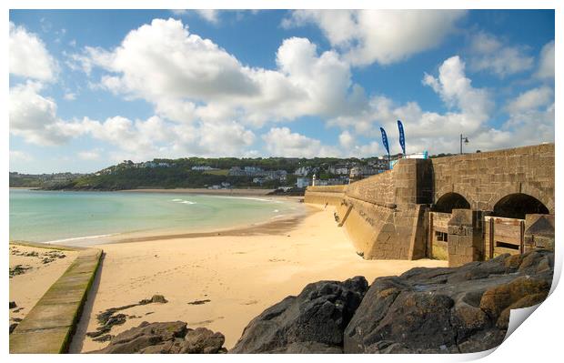 St Ives harbour,St Ives bay Print by kathy white