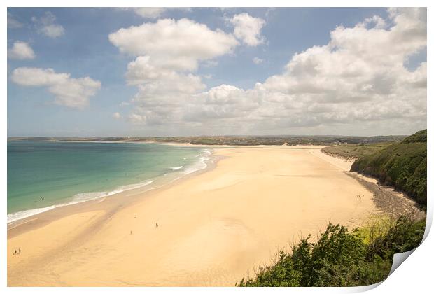 Hayle beach St Ives bay Print by kathy white