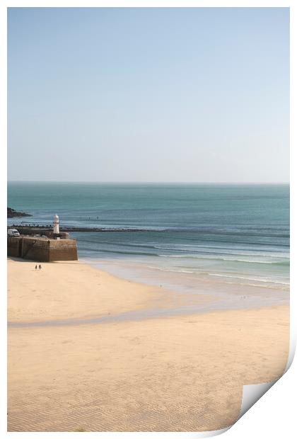 St Ives,Lighthouse Print by kathy white