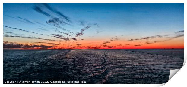Sun set on the Baltic Sea Print by simon cowan