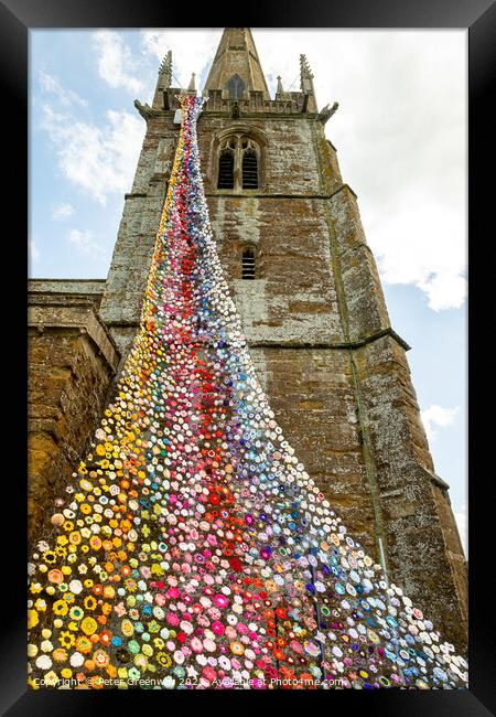 Tower Of All Saints Church, Middleton Cheney Decorated In Crocch Framed Print by Peter Greenway