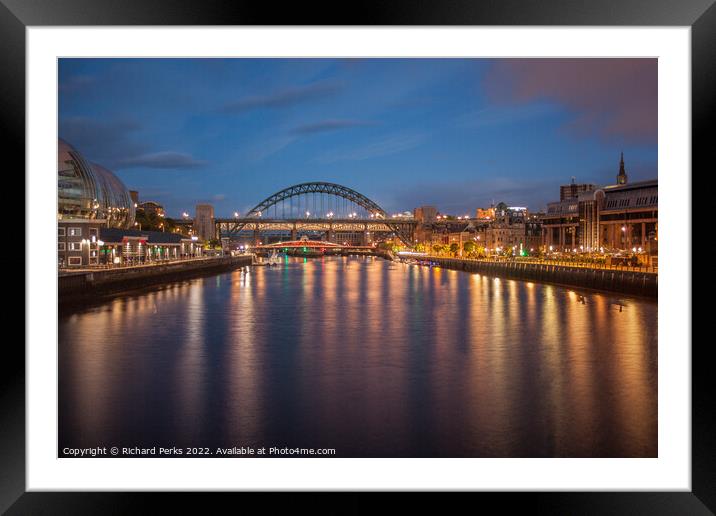 Newcastle upon Tyne  at Daybreak Framed Mounted Print by Richard Perks