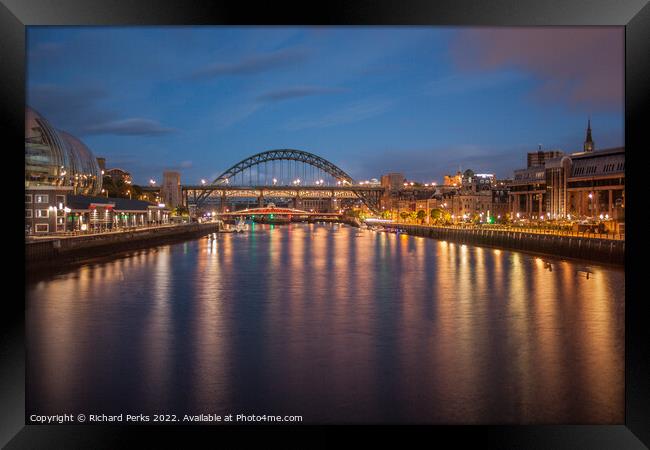 Newcastle upon Tyne  at Daybreak Framed Print by Richard Perks