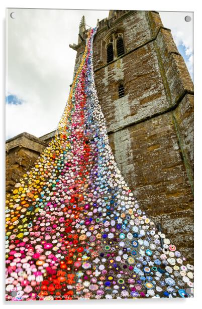 Tower Of All Saints Church, Middleton Cheney Decorated In Crocch Acrylic by Peter Greenway