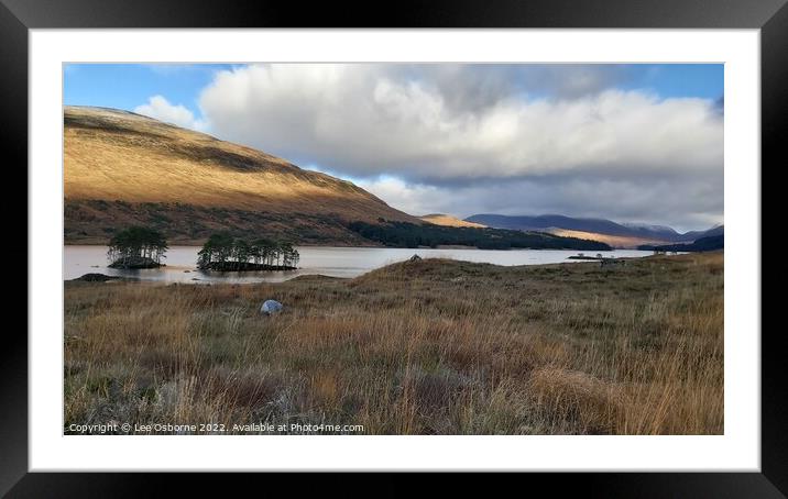 Loch Ossian, Highlands Framed Mounted Print by Lee Osborne