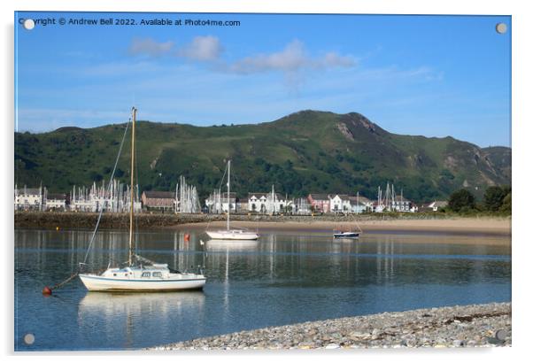 Yachts in River Conwy from Deganwy Acrylic by Andrew Bell