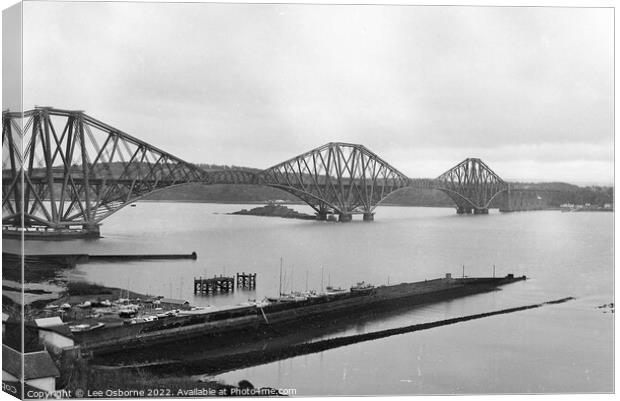 Forth Bridge from North Queensferry Canvas Print by Lee Osborne